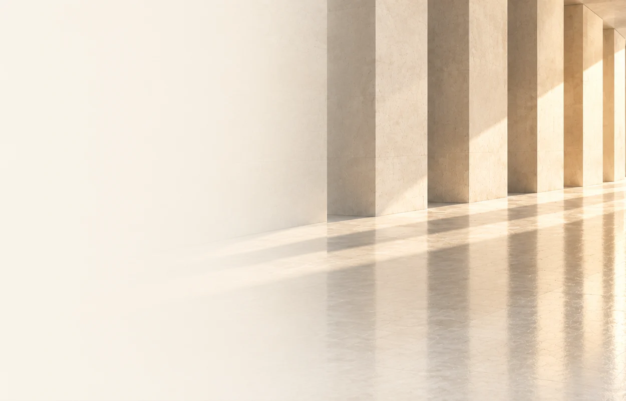 Sunlit colonnade