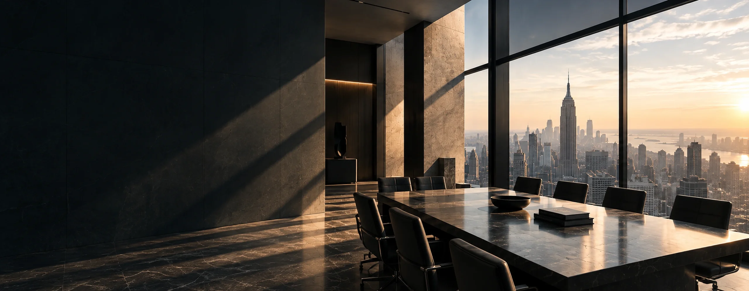Stone colonnade at first light