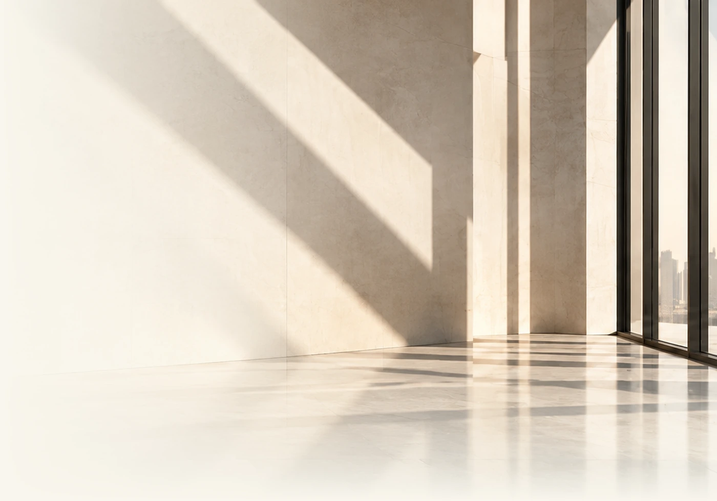 Stone facade in morning light